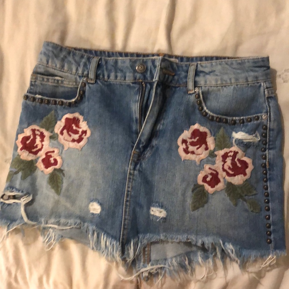 Free People jean skirt
